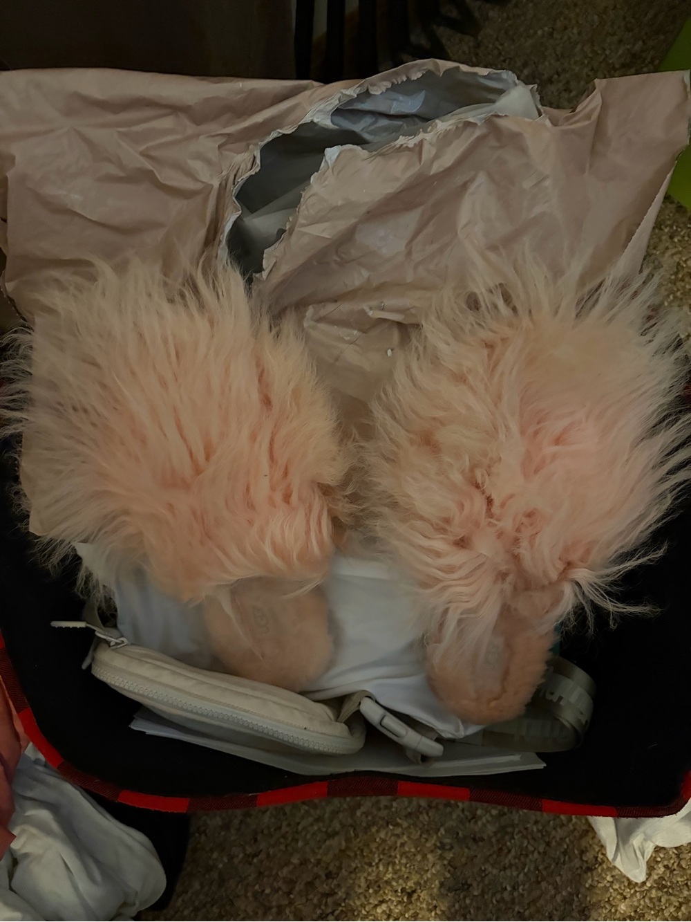 UGG Pink Fluff Slide Slippers